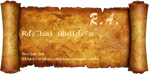 Rábai Abdiás névjegykártya